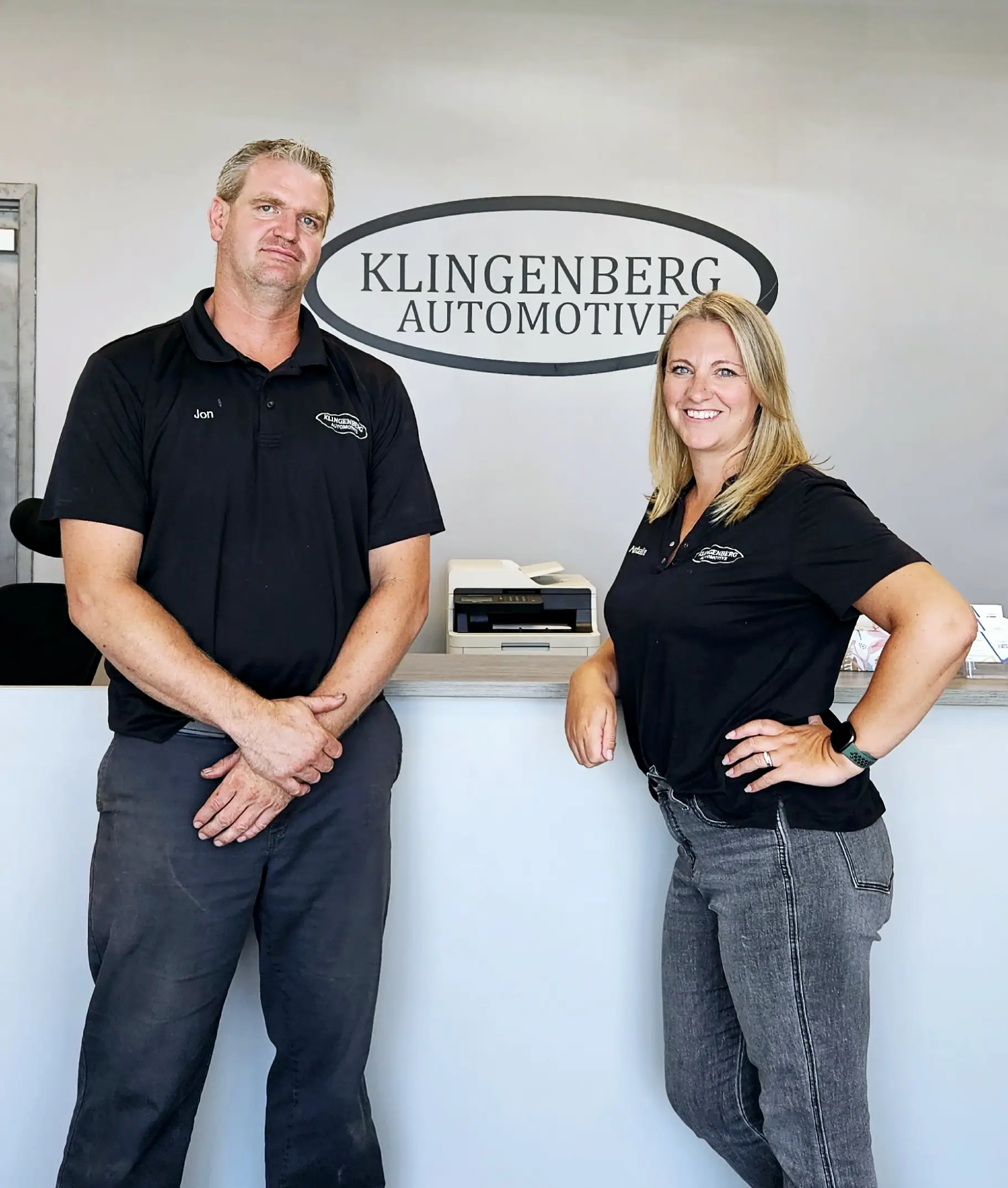 Jon and Natalie, Co-owners of Klingenberg Automotive.